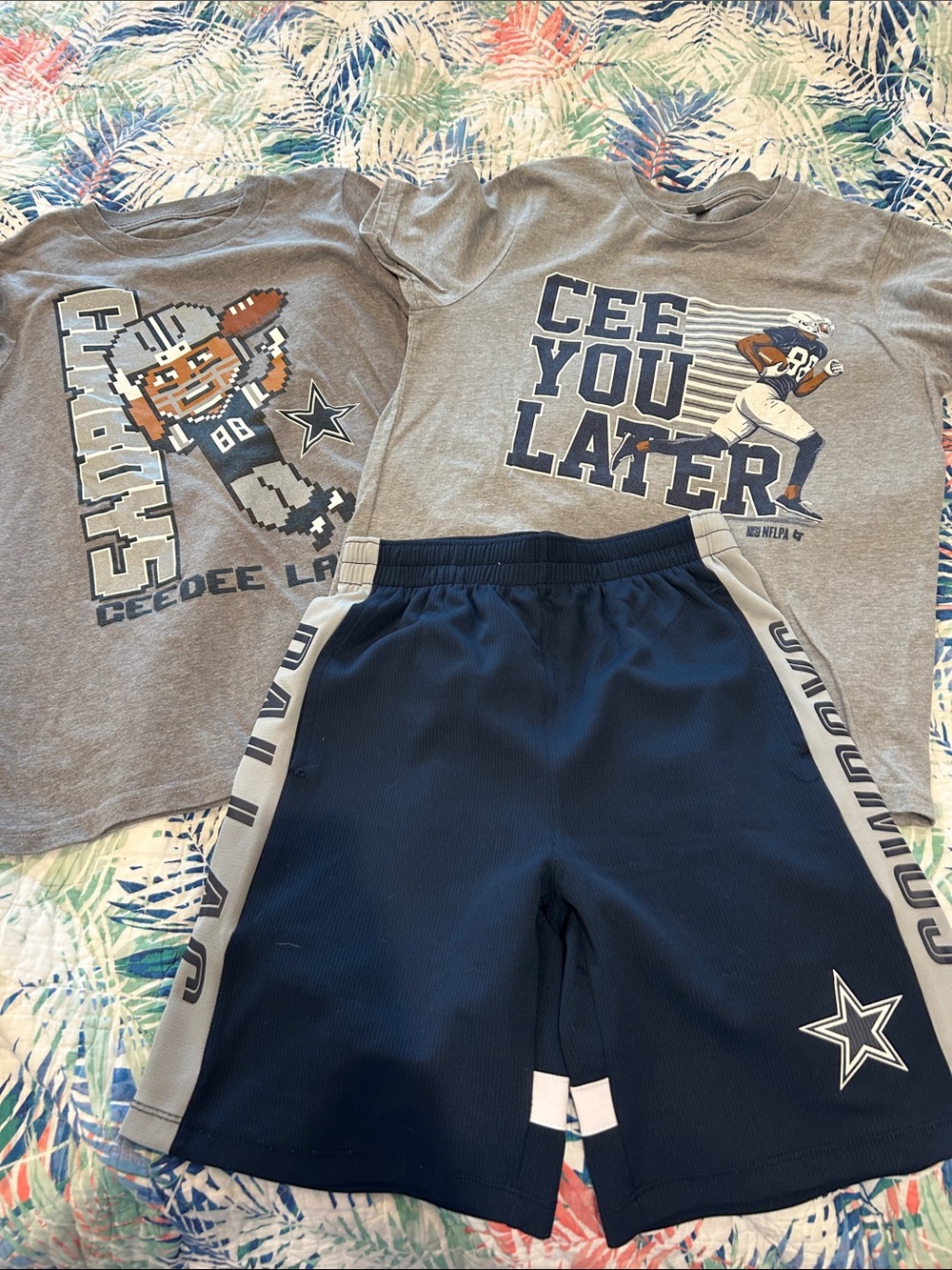 NFL Kids Navy and Gray Dallas Cowboys CeeDee Lamb Athletic outfits